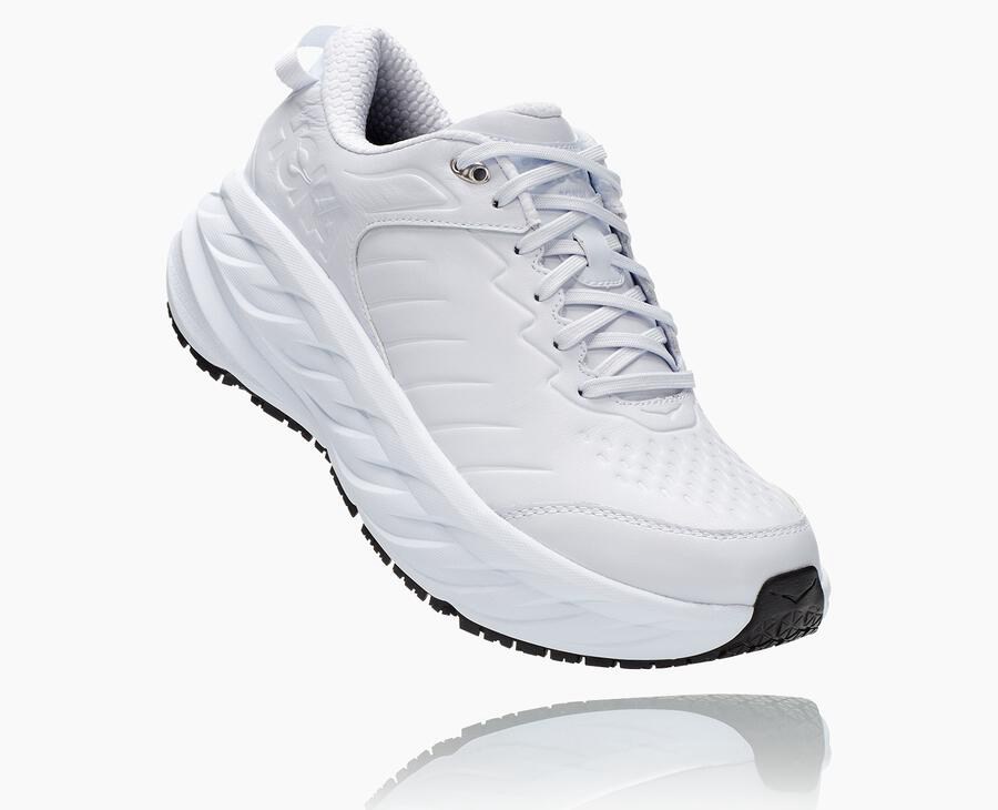 Hoka One One Bondi Sr - Men's Running Shoes - White - UK 869HFOVJB